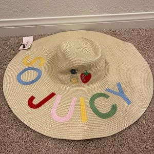 “So juicy” wide brim woven sunhat by Juicy Couture